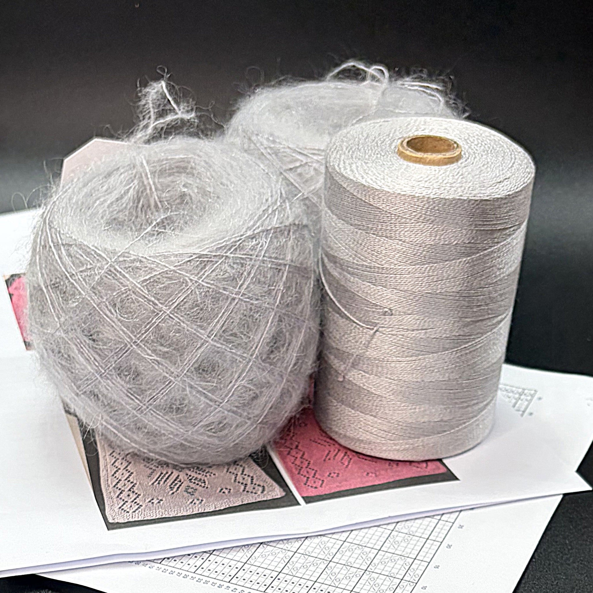 Ensemble pour foulard en Tencel et Mohair (Tricot)