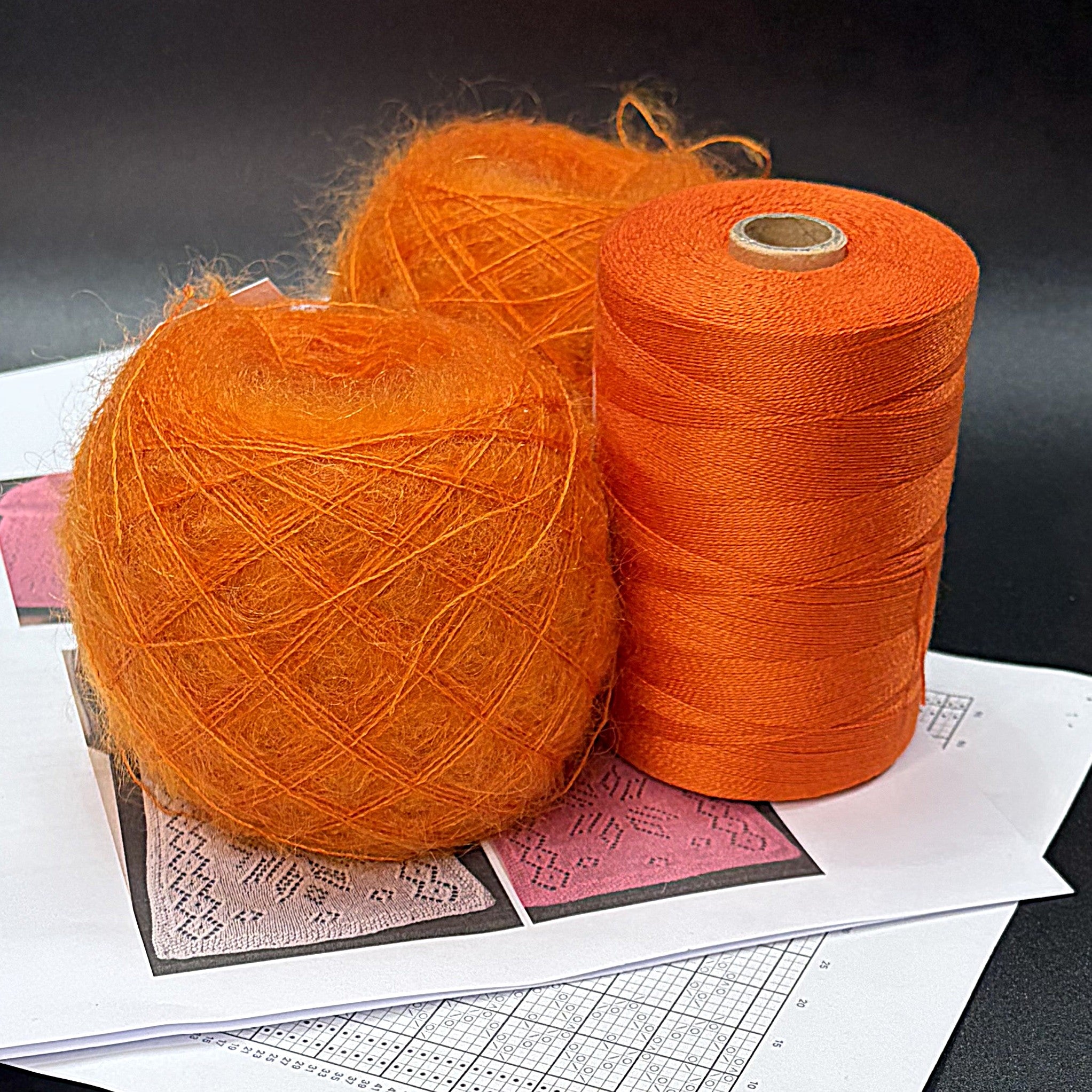 Ensemble pour foulard en Tencel et Mohair (Tricot)