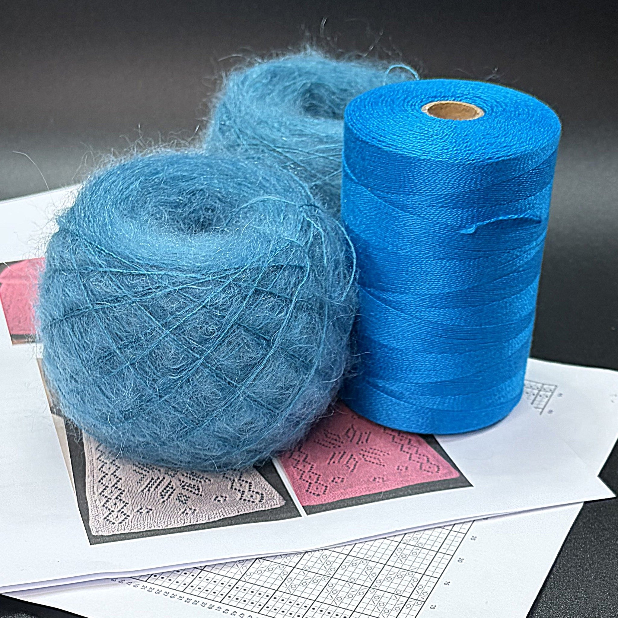 Ensemble pour foulard en Tencel et Mohair (Tricot)