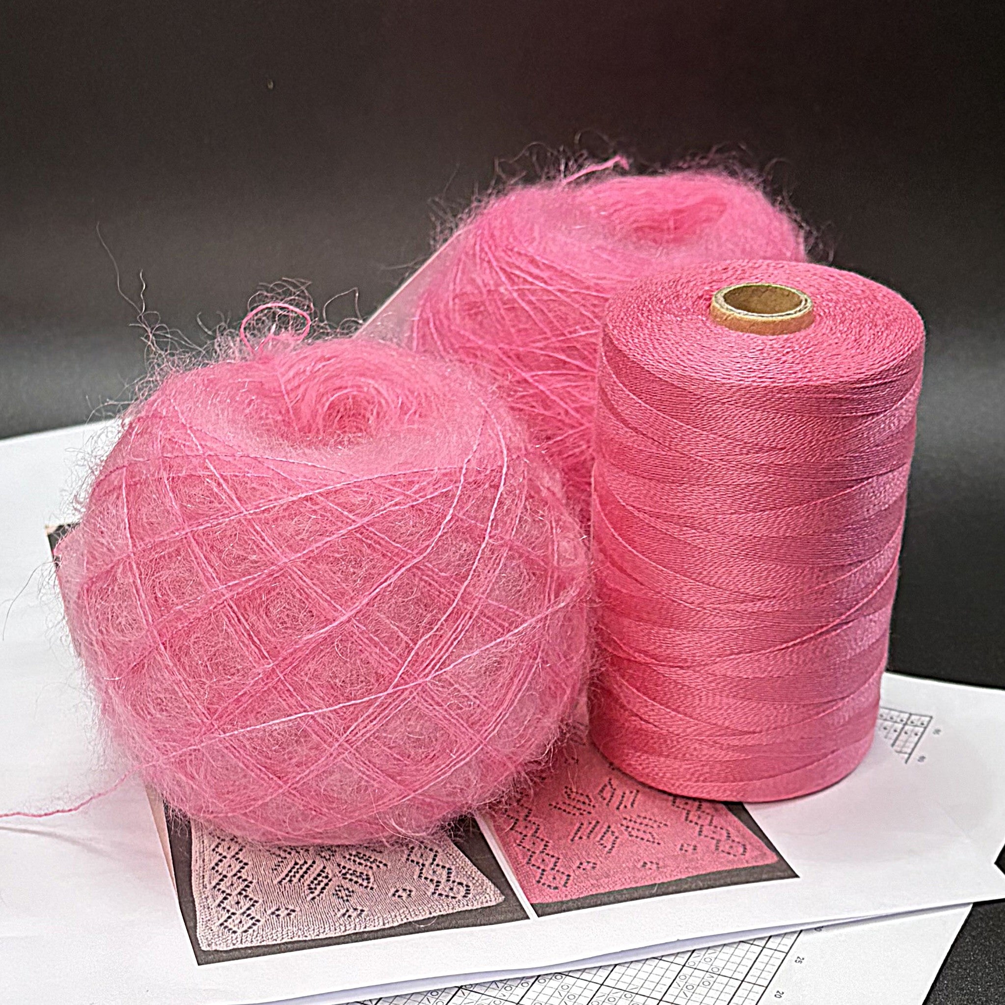 Ensemble pour foulard en Tencel et Mohair (Tricot)